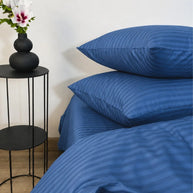 Deep Blue Stripe Quilt Cover Set – 7 Pcs