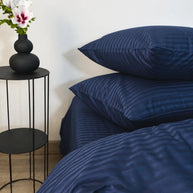 Navy Blue Stripe Quilt Cover Set – 7 Pcs