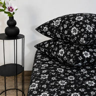Monochrome Floral Cotton Bedsheet Set – 5 Pcs