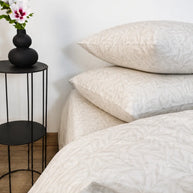 Leaf Pattern Satin Reversible Quilt Cover Set – 7 Pcs