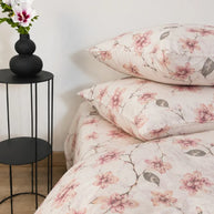 Blush Floral Printed Cotton Reversible Quilt Cover Set – 7 Pcs