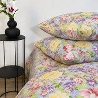 Floral Printed Satin Bedsheet Set – 7 Pcs
