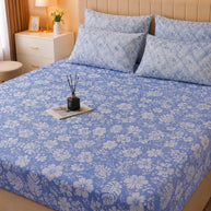 Blue Serenity Cotton Bedsheet Set – 5 Pcs