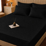 Black Stripe Bedsheet Set – 5 Pcs