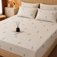 Minimal Print Cotton Bedsheet Set – 5 Pcs