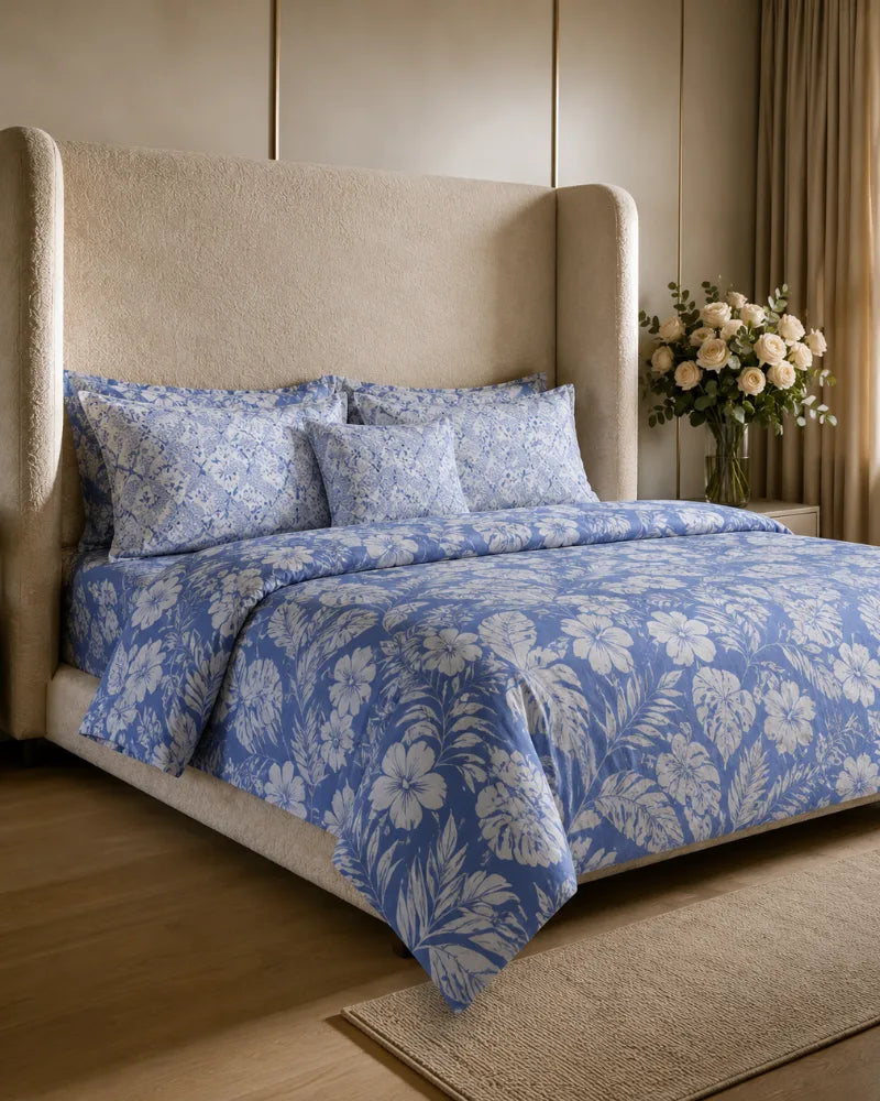 Blue Serenity Reversible Quilt Cover Set – 7 Pcs