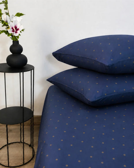 Midnight Sprinkle Satin Bedsheet Set – 5 Pcs