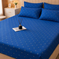Midnight Sprinkle Satin Bedsheet Set – 5 Pcs
