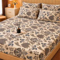 Classic Paisley Satin Bedsheet Set – 5 Pcs