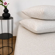 Leaf Pattern Satin Bedsheet Set – 5 Pcs