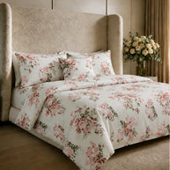 Deluxe Pink Garden Cotton Quilt Cover Set – 7 Pcs