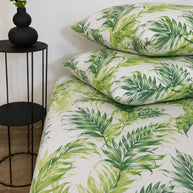 Tropical Leaf Satin Bedsheet Set – 5 Pcs