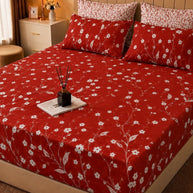 Cherry Blossom Cotton Bedsheet Set – 5 Pcs