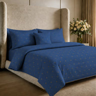 Midnight Sprinkle Satin Reversible Quilt Cover Set – 7 Pcs