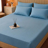 Light Blue Stripe Bedsheet Set – 5 Pcs