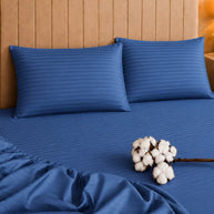 Deep Blue Stripe Quilt Cover Set – 7 Pcs