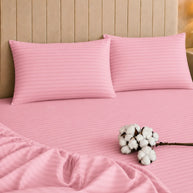 Pink Stripe Bedsheet Set – 5 Pcs