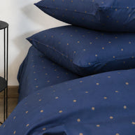 Midnight Sprinkle Satin Reversible Quilt Cover Set – 7 Pcs