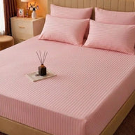 Pink Stripe Bedsheet Set – 5 Pcs