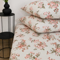 Blush Floral Printed Cotton Bedsheet Set – 5 Pcs