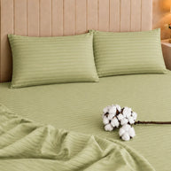 Teal Green Stripe Quilt Cover Set – 7 Pcs