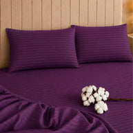 Lavender Stripe Bedsheet Set – 5 Pcs