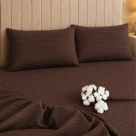 Dark Brown Stripe Quilt Cover Set – 7 Pcs