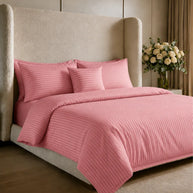 Pink Stripe Bedsheet Set – 7 Pcs