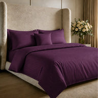 Dark Violet Stripe Quilt Cover Set – 7 Pcs