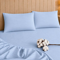 Light Blue Stripe Bedsheet Set – 5 Pcs