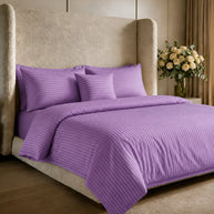 Lavender Stripe Quilt Cover Set – 7 Pcs