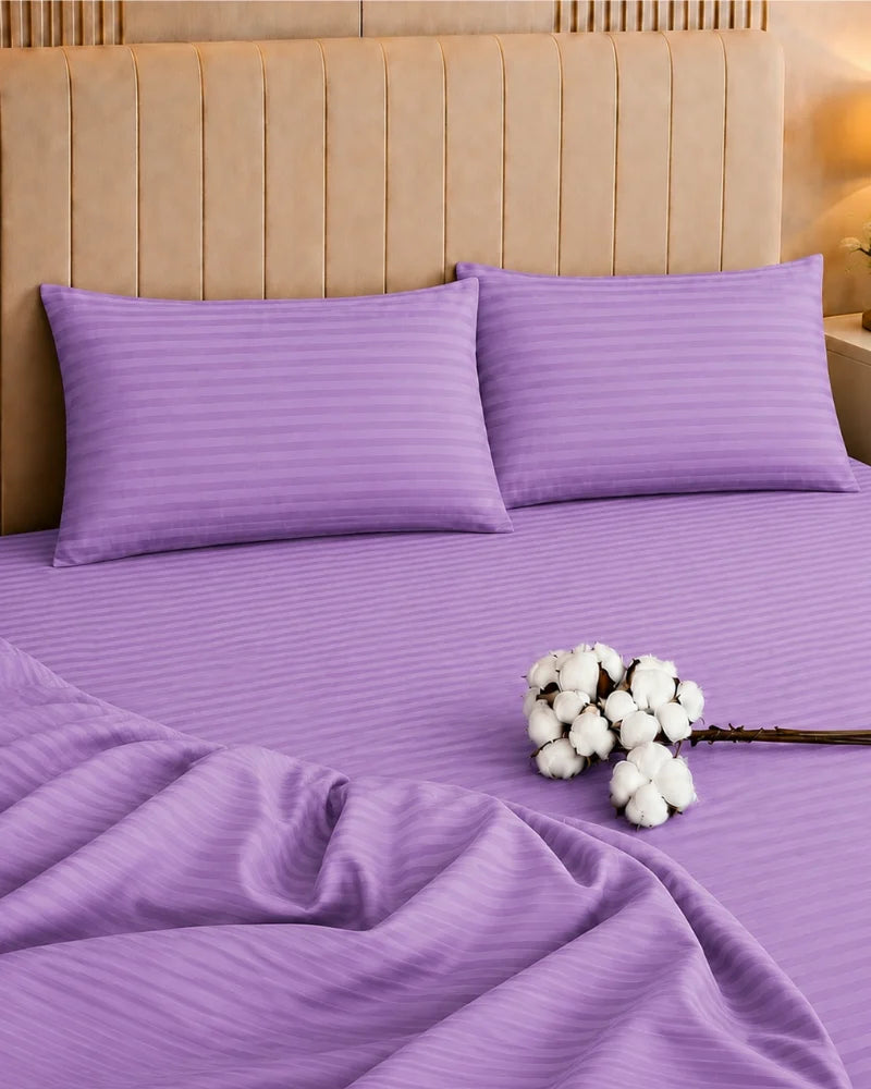 Lavender Stripe Quilt Cover Set – 7 Pcs