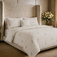 Minimal Print Cotton Reversible Quilt Cover Set – 7 Pcs