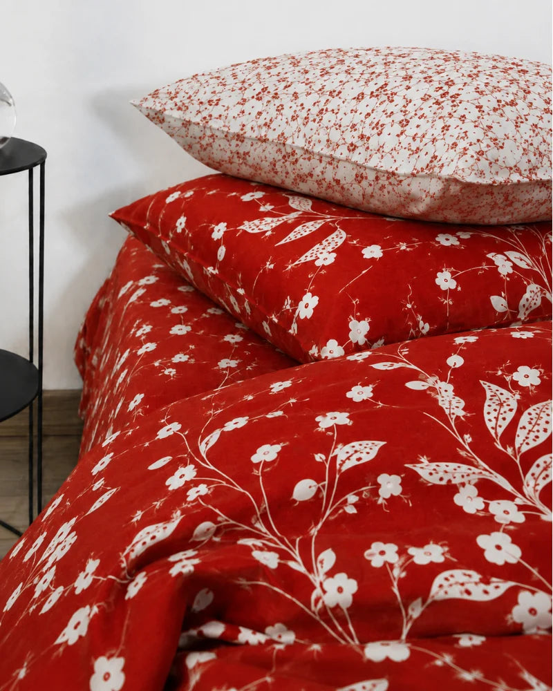 Cherry Blossom Dream Reversible Quilt Cover Set – 7 Pcs