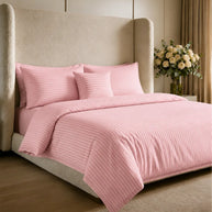 Light Pink Stripe Quilt Cover Set – 7 Pcs