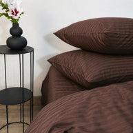 Dark Brown Stripe Quilt Cover Set – 7 Pcs