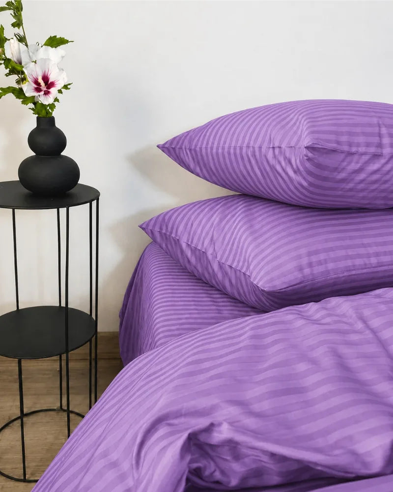 Lavender Stripe Quilt Cover Set – 7 Pcs