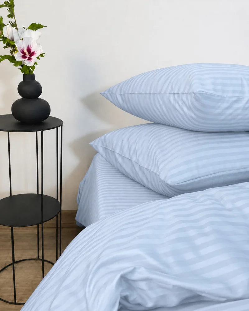 Sky Blue Stripe Quilt Cover Set – 7 Pcs