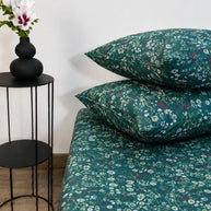 Teal Motif Cotton Bedsheet Set – 5 Pcs