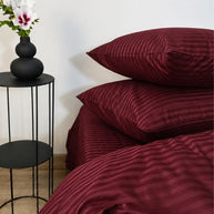 Maroon Stripe Quilt Cover Set – 7 Pcs