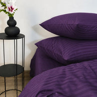 Dark Purple Stripe Quilt Cover Set – 7 Pcs