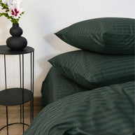Dark Green Stripe Quilt Cover Set – 7 Pcs