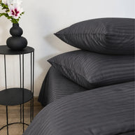 Dark Gray Stripe Quilt Cover Set – 7 Pcs