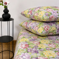 Floral Printed Satin Bedsheet Set – 5 Pcs