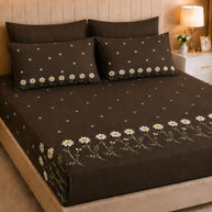 Daisy Embroidered Cotton Bedsheet Set – 5 Pcs